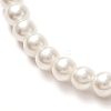 Vintage Painted Round Glass Pearl Beaded Necklace for Girl Women Mother NJEW-JN03665-4