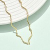 Twisted 304 Stainless Steel Bar Link Chains Bracelets for Women BJEW-D456-04G-2