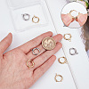 12Pcs 2 Colors 201 Stainless Steel Huggie Hoop Earring Findings STAS-SC0004-68-3