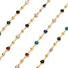 1M Handmade Colorful Enamel Heart Beaded Chains CHC-TA0001-12-2