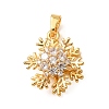Brass Micro Pave Clear Cubic Zirconia Pendants CU-CBAF727-03C-G-1