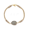 Natural Labradorite & Non-magnetic Synthetic Hematite Beads Multi-strand Bracelets BJEW-JB12122-01-2