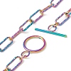 304 Stainless Steel Textured Paperclip Chains Necklace for Women NJEW-P263-02M-4