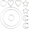 12Pcs 6 Styles Iron Ring for DIY Woven Net/Web with Feather IFIN-SP0001-50-1