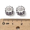 Brass Micro Pave Cubic Zirconia European Beads KK-B142-13C-02S-3