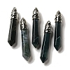 Natural Moss Agate Pointed Big Pendants G-Z055-01P-12-1