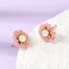 Brass Enamel Stud Earrings KK-CBA8324-27G-01-2