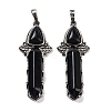 Natural Obsidian Sword Big Pendants G-Q163-08AS-07-1