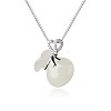Lucky Bag 925 Sterling Silver Hetian Jade Pendant Necklaces NJEW-BB72239-A-1