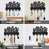 Wood & Iron Wall Mounted Hangers HJEW-WH0055-229-6