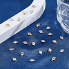 SUPERFINDINGS 32Pcs 2 Colors Eco-Friendly Rack Plating Brass Pave Clear Cubic Zirconia Connector Charms KK-FH0007-31-4