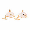 Brass Micro Pave Clear Cubic Zirconia Pendants KK-T062-196G-NF-1