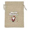 Christmas Printed Burlap Packing Pouches Drawstring Bags LS-ABAG-Q053-02B-07-1