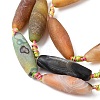 Frosted Natural Agate Beads Strands G-P605-M01-01-4