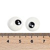 White and Black Flat Round Cartoon Resin Cabochons LS-CRES-Q009-01G-2