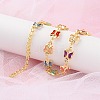 Butterfly Brass Link Bracelets for Woman BJEW-S157-03G-3