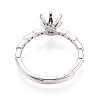 Rhodium Plated 925 Sterling Silver Micro Pave Cubic Zirconia Engagement Solitaire Ring Settings STER-N016-77P-3