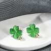 Alloy Cat Eye Stud Earrings EJEW-M092-02G-02-2