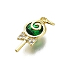 Brass Micro Pave Cubic Zirconia Pendants KK-K400-42G-04-2
