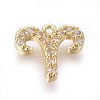 Golden Plated Brass Micro Pave Cubic Zirconia Charms ZIRC-L075-51K-1