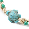 Natural Shell & Synthetic Turquoise Braided Bead Bracelets BJEW-Z075-01-6