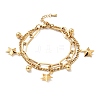 Star and Round Ball Charm Multi-strand Bracelet BJEW-G639-17G-1