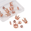 Brass Micro Pave Clear Cubic Zirconia Beads ZIRC-TA0001-09RG-5