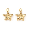 Ocean Theme Brass Micro Pave Cubic Zirconia Charms KK-F902-08F-G-1