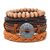 Cowhide & Imitation Leather Cord Knitted Multi-strand Bracelets WG31D03-41-1