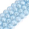 Transparent Half Spray Painted Glass Beads Strands LS-GLAA-Q110-02A-03-1