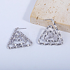 Triangle Spiral Pattern Brass Stud Earrings FT5549-1