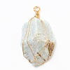 Rough Raw Natural Gemstone Pendants PALLOY-JF00506-2