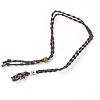 Adjustable Braided Waxed Cord Macrame Pouch Necklace Making MAK-WH0009-02B-1