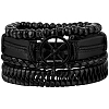 1Pc Cowhide & Imitation Leather Cord Knitted Multi-strand Bracelets AJEW-GF0011-50D-1