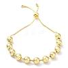 Long-Lasting Plated Brass Round Bead Slider Beacelets for Women Men LS-BJEW-E089-01G-04-1