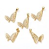 Brass Micro Pave Clear Cubic Zirconia Pendants ZIRC-L100-105G-1