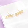 Brass Stud Earrings EJEW-P346-02-G-4