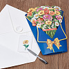 3D Flower Pop Up Paper Greeting Card AJEW-WH0248-36A-7