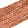 Natural Sunstone Beads Strands G-P621-6mm-01-2