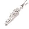 Brass Human Hug Pendant Necklace with 201 Stainless Steel Curb Chains for Women LS-NJEW-I114-01P-1