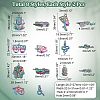 16Pcs 8 Style Plated Alloy Pendants FIND-CA0005-90-2