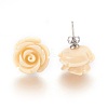 Coral Flower Earring(Roses) EJEW-22X16-9-2