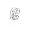 Non-Tarnish 304 Stainless Steel Curb Chain Shape Open Cuff Ring for Women RJEW-S405-228P-3