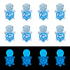 12Pcs Luminous Translucent Resin Sea Animal Cabochons RESI-TA0004-56F-1