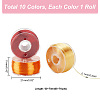 10 Rolls 10 Colors Polyester High Gloss Single-Strand Thread OCOR-WH0047-55-2
