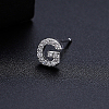 Platinum Brass Micro Pave Cubic Zirconia Stud Earrings XI6969-7-1