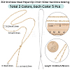 10Pcs 2 Colors 2.5MM 304 Stainless Steel Paperclip Chain Slider Necklace Making STAS-SC0021-16-2