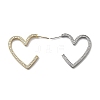 Heart Brass Micro Pave Cubic Zirconia Stud Earrings EJEW-F395-01A-4