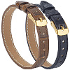 2Pcs 2 Colors Leather Textured Bracelet Straps Slide Wristbands for Slide Charms AJEW-CL0002-98-7
