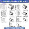 70Pcs 7 Styles Stainless Steel Cord Ends STAS-SC0010-77-2